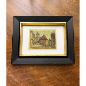 Art Print European Village Framed Dark Academia Decor
